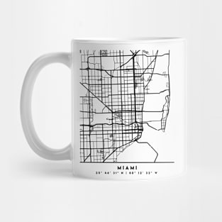 MIAMI FLORIDA BLACK CITY STREET MAP ART Mug